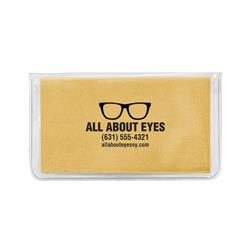 IMPRINTED Gold Premium Microfiber Cloth-In-Case (100 per box / Minimum order - 5 boxes) 